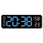 Large Digital Wall Clock Temperature and Humidity Week Display Brightness Adjustable Electronic LED Table Alarm Clock 12/24H