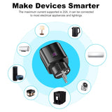 WiFi 20A Socket With Power Monitoring Tuya Smart EU Plug Timer Child Lock Outlet Google Home Alice SmartThings Alexa