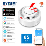 360° Comprehensive Detection, Tuya Smart WiFi Smoke Detector, Remote Monitoring Of Home Safety, Compatible With Alexa And Google