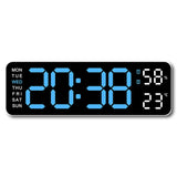Large Digital Wall Clock Temperature and Humidity Week Display Brightness Adjustable Electronic LED Table Alarm Clock 12/24H