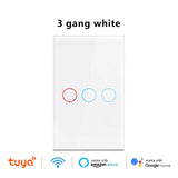 EU/US Smart Switch Alexa RF433 No Neutral Tuya Control Works With Google 1/2/3 Gang Smart Life Home Light WiFi Touch Switches